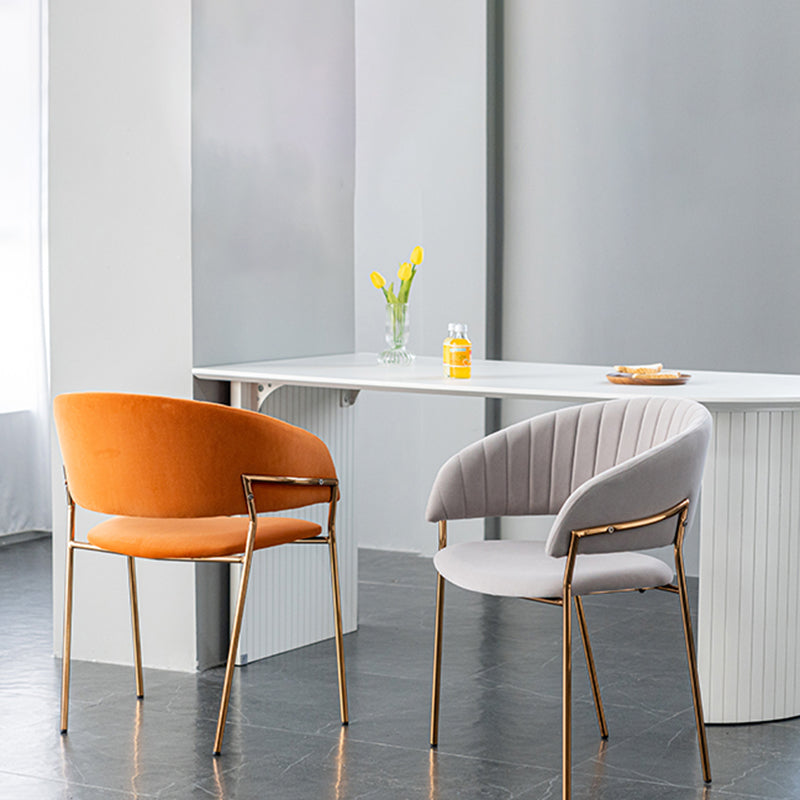 Scandinavian Style Open Back Dining Side Chair Leather Dining Chairs with Gold Legs Clearhalo ' kitchen&dining_furn' 'Dining Chairs' 'Dining Tables & Seating' 'dining_chair' 'furn' 'furn_dining_chair' 'Furniture' 'furniture_dining_chair' 'Kitchen & Dining Furniture' 'kitchen' 4316555