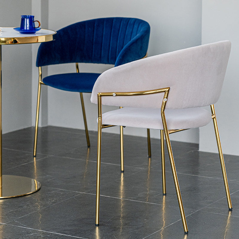 Scandinavian Style Open Back Dining Side Chair Leather Dining Chairs with Gold Legs Clearhalo ' kitchen&dining_furn' 'Dining Chairs' 'Dining Tables & Seating' 'dining_chair' 'furn' 'furn_dining_chair' 'Furniture' 'furniture_dining_chair' 'Kitchen & Dining Furniture' 'kitchen' 4316558