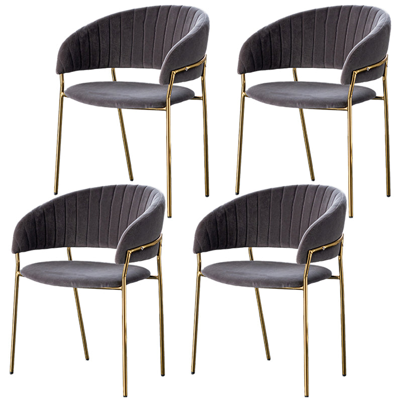 Scandinavian Style Open Back Dining Side Chair Leather Dining Chairs with Gold Legs Dark Gray 4 Piece Set Clearhalo ' kitchen&dining_furn' 'Dining Chairs' 'Dining Tables & Seating' 'dining_chair' 'furn' 'furn_dining_chair' 'Furniture' 'furniture_dining_chair' 'Kitchen & Dining Furniture' 'kitchen' 4316560