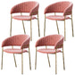 Scandinavian Style Open Back Dining Side Chair Leather Dining Chairs with Gold Legs Pink 4 Piece Set Clearhalo ' kitchen&dining_furn' 'Dining Chairs' 'Dining Tables & Seating' 'dining_chair' 'furn' 'furn_dining_chair' 'Furniture' 'furniture_dining_chair' 'Kitchen & Dining Furniture' 'kitchen' 4316563