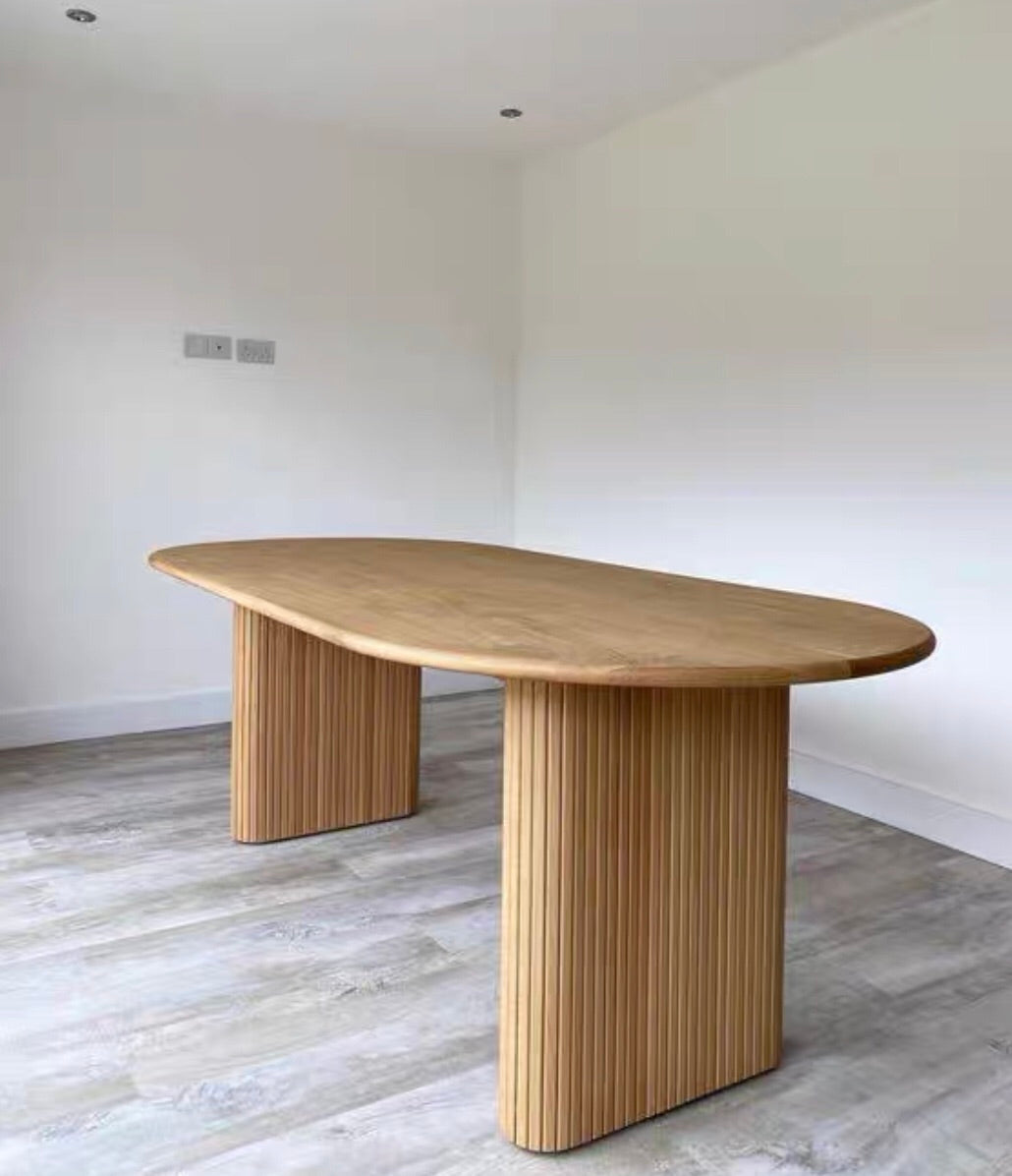 Oval Solid Wood Brown Table Simplicity Double Pedestal Table for Dining Room Clearhalo ' dining_table' 'Dining Tables & Seating' 'Dining Tables' 'furn' 'furn_dining_table' 'Furniture' 'furniture_dining_table' 'Kitchen & Dining Furniture' 'kitchen&dining_furn' 'kitchen' 'kitchen_dining_table' 4316588