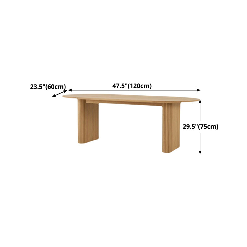 Oval Solid Wood Brown Table Simplicity Double Pedestal Table for Dining Room Clearhalo ' dining_table' 'Dining Tables & Seating' 'Dining Tables' 'furn' 'furn_dining_table' 'Furniture' 'furniture_dining_table' 'Kitchen & Dining Furniture' 'kitchen&dining_furn' 'kitchen' 'kitchen_dining_table' 4316589