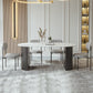 Modern Oval Dining Table White Sintered Stone Dining Table with Double Pedestal Base for Home Clearhalo ' dining_table' 'Dining Tables & Seating' 'Dining Tables' 'furn' 'furn_dining_table' 'Furniture' 'furniture_dining_table' 'Kitchen & Dining Furniture' 'kitchen&dining_furn' 'kitchen' 'kitchen_dining_table' 4316597