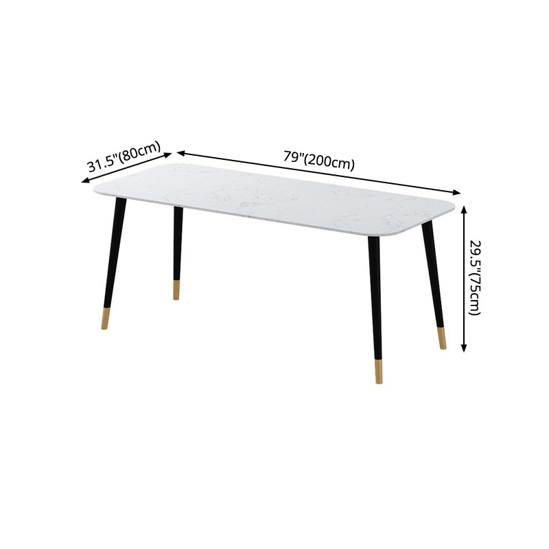 Industrial Style Dining Table Marble 4 Legs Dining Site Table for Home Clearhalo ' dining_table' 'Dining Tables & Seating' 'Dining Tables' 'furn' 'furn_dining_table' 'Furniture' 'furniture_dining_table' 'Kitchen & Dining Furniture' 'kitchen&dining_furn' 'kitchen' 'kitchen_dining_table' 4316620