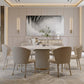 Sintered Stone Top Dining Table Luxury Round Table with Metal Pedestal in White Clearhalo ' dining_table' 'Dining Tables & Seating' 'Dining Tables' 'furn' 'furn_dining_table' 'Furniture' 'furniture_dining_table' 'Kitchen & Dining Furniture' 'kitchen&dining_furn' 'kitchen' 'kitchen_dining_table' 4316664