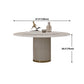 Sintered Stone Top Dining Table Luxury Round Table with Metal Pedestal in White Clearhalo ' dining_table' 'Dining Tables & Seating' 'Dining Tables' 'furn' 'furn_dining_table' 'Furniture' 'furniture_dining_table' 'Kitchen & Dining Furniture' 'kitchen&dining_furn' 'kitchen' 'kitchen_dining_table' 4316673