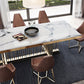 Glam Rectangle Shape Marble Dining Table Standard Dining Table for Kitchen Clearhalo ' dining_table' 'Dining Tables & Seating' 'Dining Tables' 'furn' 'furn_dining_table' 'Furniture' 'furniture_dining_table' 'Kitchen & Dining Furniture' 'kitchen&dining_furn' 'kitchen' 'kitchen_dining_table' 4316714