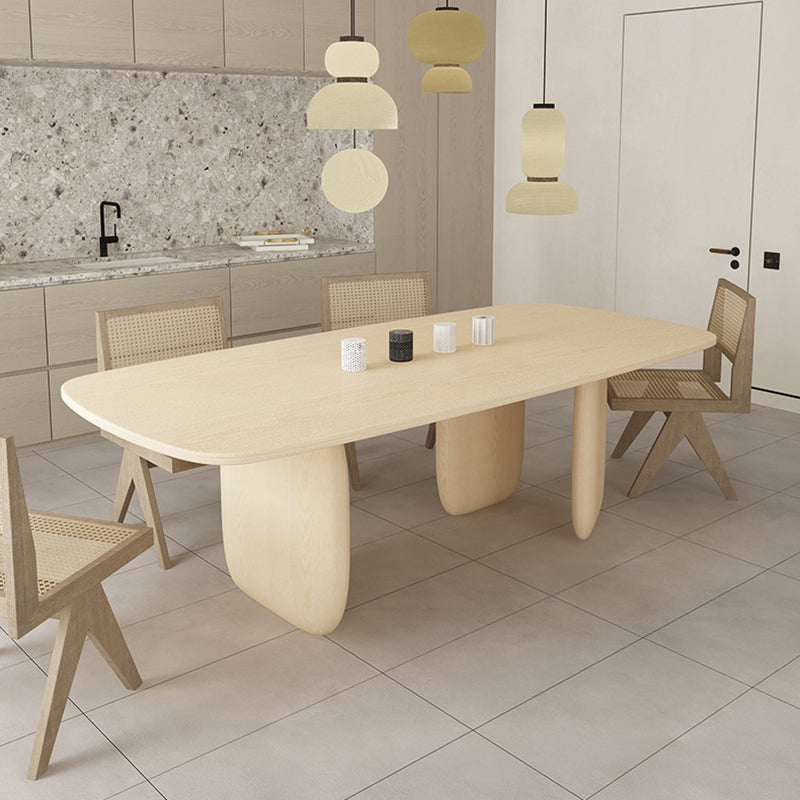 Industrial Solid Wood Dining Table Rectangle Kitchen Table with 3 Legs Clearhalo ' dining_table' 'Dining Tables & Seating' 'Dining Tables' 'furn' 'furn_dining_table' 'Furniture' 'furniture_dining_table' 'Kitchen & Dining Furniture' 'kitchen&dining_furn' 'kitchen' 'kitchen_dining_table' 4316721