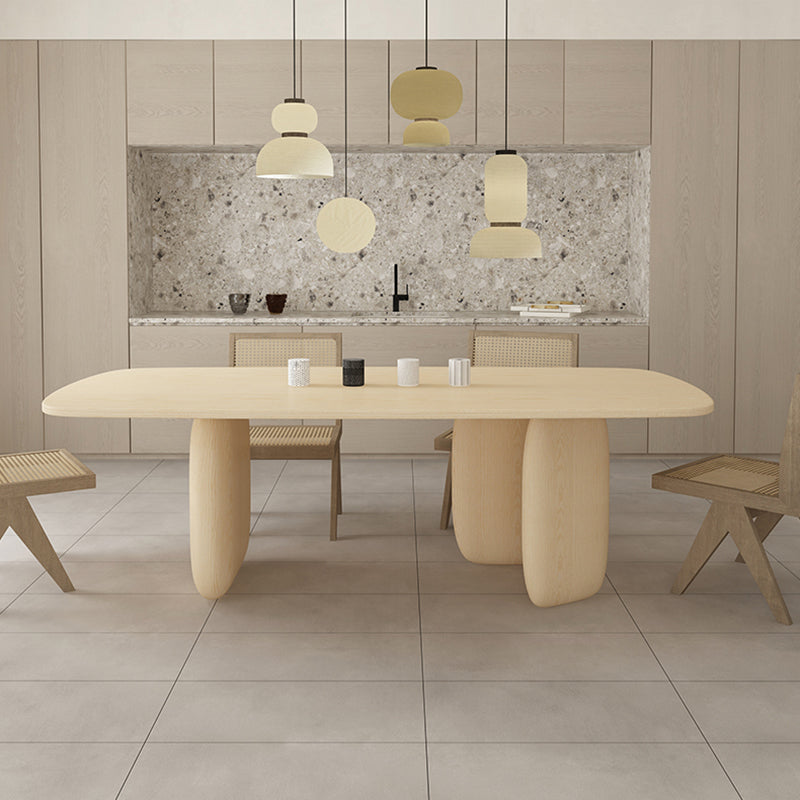 Industrial Solid Wood Dining Table Rectangle Kitchen Table with 3 Legs Clearhalo ' dining_table' 'Dining Tables & Seating' 'Dining Tables' 'furn' 'furn_dining_table' 'Furniture' 'furniture_dining_table' 'Kitchen & Dining Furniture' 'kitchen&dining_furn' 'kitchen' 'kitchen_dining_table' 4316722