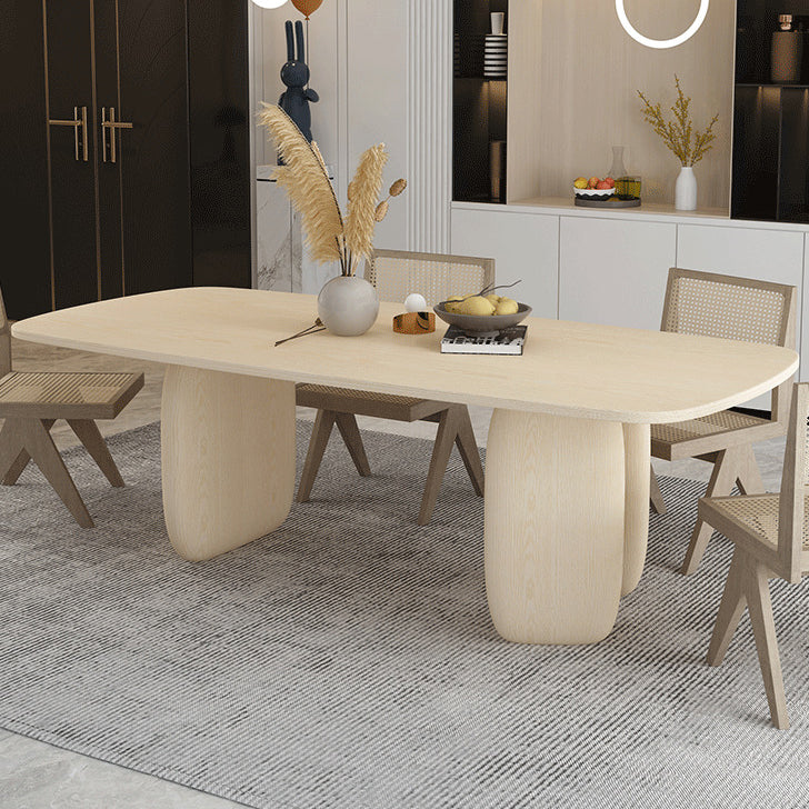Industrial Solid Wood Dining Table Rectangle Kitchen Table with 3 Legs Clearhalo ' dining_table' 'Dining Tables & Seating' 'Dining Tables' 'furn' 'furn_dining_table' 'Furniture' 'furniture_dining_table' 'Kitchen & Dining Furniture' 'kitchen&dining_furn' 'kitchen' 'kitchen_dining_table' 4316730