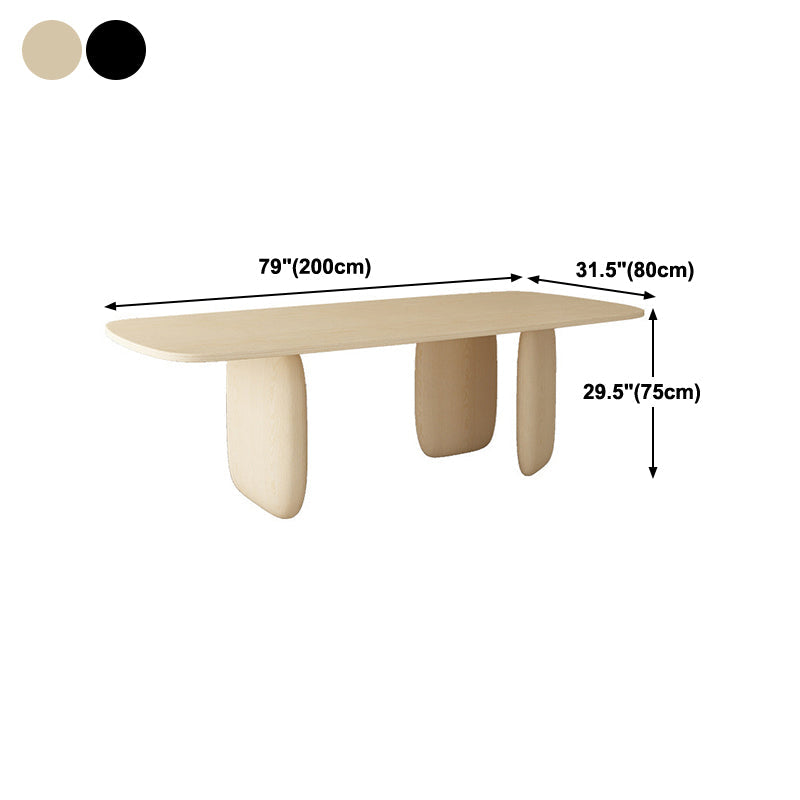 Industrial Solid Wood Dining Table Rectangle Kitchen Table with 3 Legs Clearhalo ' dining_table' 'Dining Tables & Seating' 'Dining Tables' 'furn' 'furn_dining_table' 'Furniture' 'furniture_dining_table' 'Kitchen & Dining Furniture' 'kitchen&dining_furn' 'kitchen' 'kitchen_dining_table' 4316737