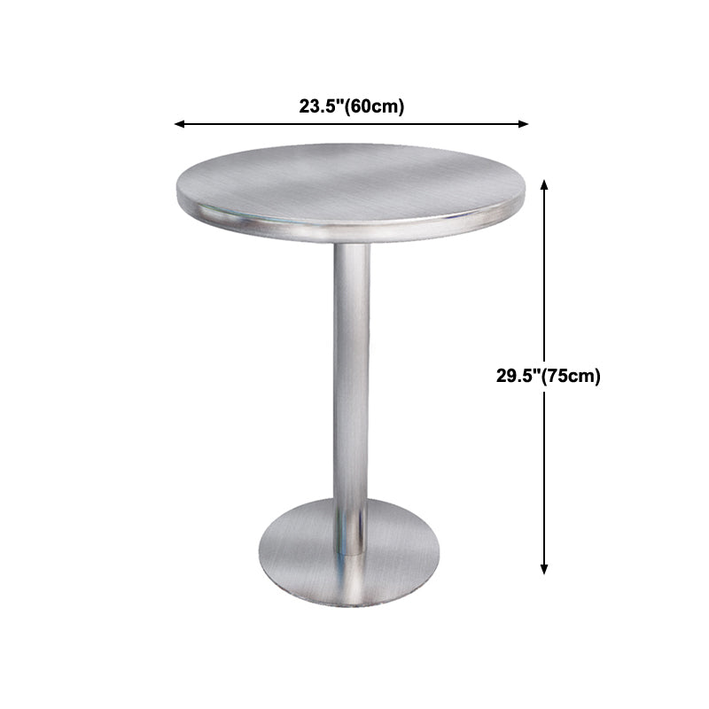 Industrial Style Dinner Table Stainless Steel Dining Site Table for Home Clearhalo ' dining_table' 'Dining Tables & Seating' 'Dining Tables' 'furn' 'furn_dining_table' 'Furniture' 'furniture_dining_table' 'Kitchen & Dining Furniture' 'kitchen&dining_furn' 'kitchen' 'kitchen_dining_table' 4316776