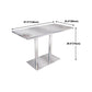 Industrial Style Dinner Table Stainless Steel Dining Site Table for Home Clearhalo ' dining_table' 'Dining Tables & Seating' 'Dining Tables' 'furn' 'furn_dining_table' 'Furniture' 'furniture_dining_table' 'Kitchen & Dining Furniture' 'kitchen&dining_furn' 'kitchen' 'kitchen_dining_table' 4316778