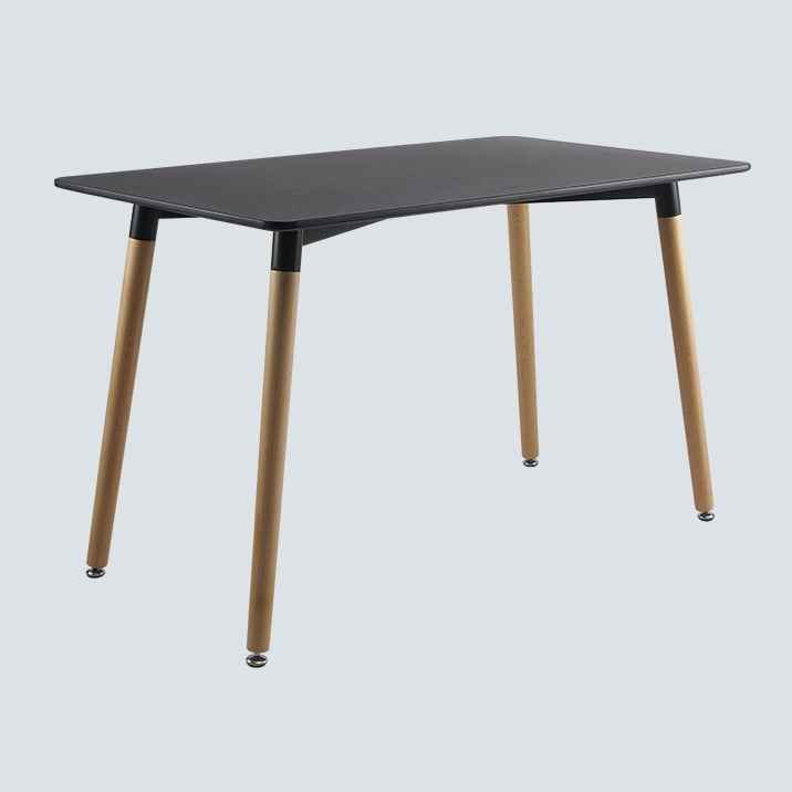 Industrial MDF Standard Dining Table Kitchen Dining Table with 4 Legs Black 55.1"L x 31.5"W x 29.5"H Without Chairs Clearhalo ' dining_table' 'Dining Tables & Seating' 'Dining Tables' 'furn' 'furn_dining_table' 'Furniture' 'furniture_dining_table' 'Kitchen & Dining Furniture' 'kitchen&dining_furn' 'kitchen' 'kitchen_dining_table' 4316812