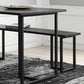 Rectangle Industrial Dining Table Black Fixed Table with Pinewood Solid Wood Clearhalo ' dining_table' 'Dining Tables & Seating' 'Dining Tables' 'Furniture' 'furniture_dining_table' 'Kitchen & Dining Furniture' 'kitchen&dining_furn' 'kitchen' 'kitchen_dining_table' 4316833