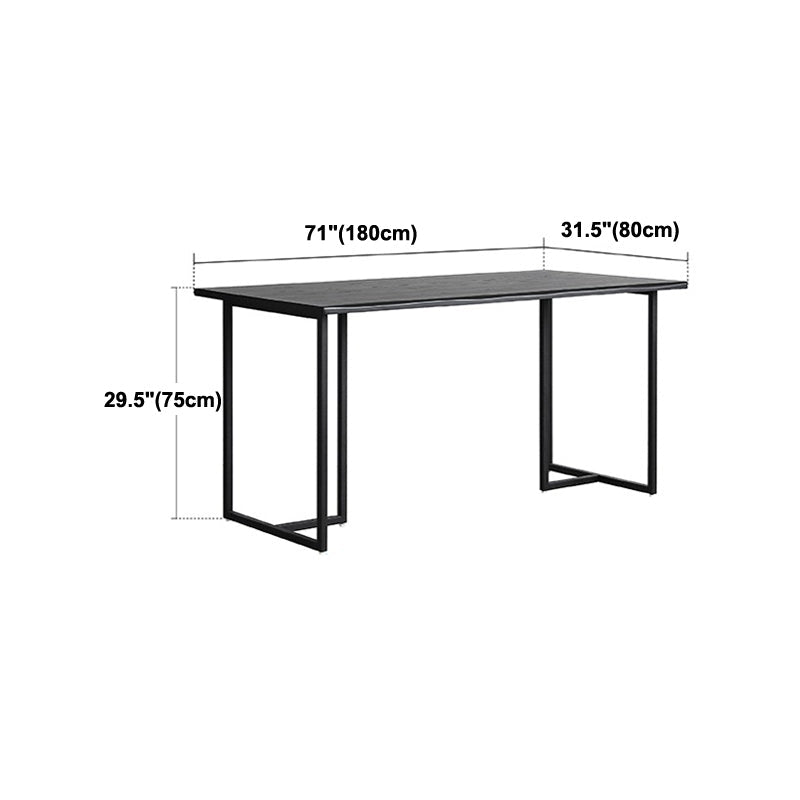 Rectangle Industrial Dining Table Black Fixed Table with Pinewood Solid Wood Clearhalo ' dining_table' 'Dining Tables & Seating' 'Dining Tables' 'Furniture' 'furniture_dining_table' 'Kitchen & Dining Furniture' 'kitchen&dining_furn' 'kitchen' 'kitchen_dining_table' 4316838
