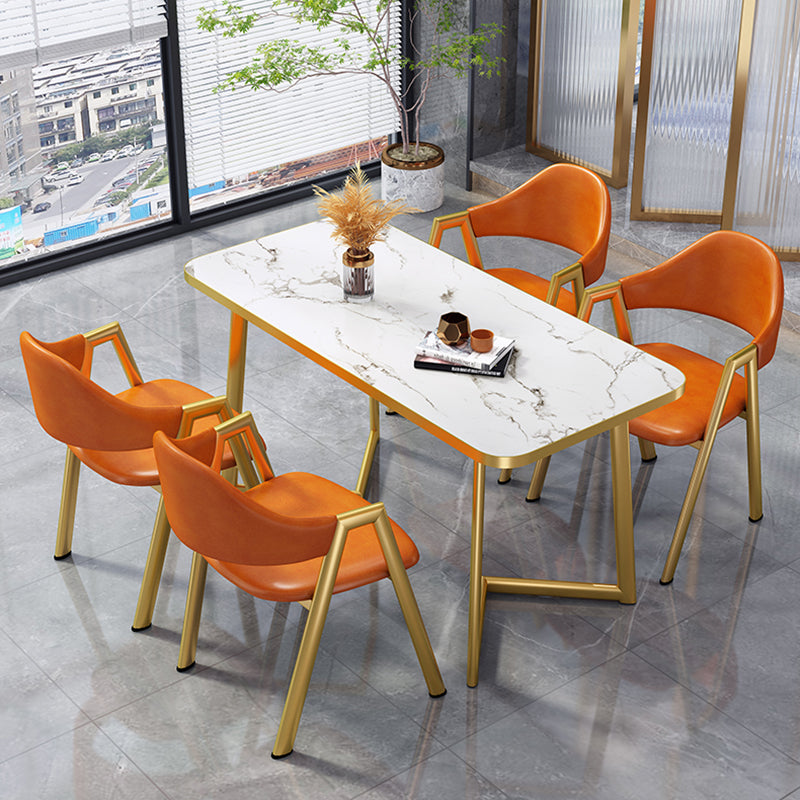 Glam Standard MDF Dining Table Rectangle Shape Dining Table for Kitchen Clearhalo ' dining_table' 'Dining Tables & Seating' 'Dining Tables' 'furn' 'furn_dining_table' 'Furniture' 'furniture_dining_table' 'Kitchen & Dining Furniture' 'kitchen&dining_furn' 'kitchen' 'kitchen_dining_table' 4316897