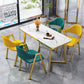 Glam Standard MDF Dining Table Rectangle Shape Dining Table for Kitchen Clearhalo ' dining_table' 'Dining Tables & Seating' 'Dining Tables' 'furn' 'furn_dining_table' 'Furniture' 'furniture_dining_table' 'Kitchen & Dining Furniture' 'kitchen&dining_furn' 'kitchen' 'kitchen_dining_table' 4316898