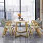 Glam Standard MDF Dining Table Rectangle Shape Dining Table for Kitchen Clearhalo ' dining_table' 'Dining Tables & Seating' 'Dining Tables' 'furn' 'furn_dining_table' 'Furniture' 'furniture_dining_table' 'Kitchen & Dining Furniture' 'kitchen&dining_furn' 'kitchen' 'kitchen_dining_table' 4316899