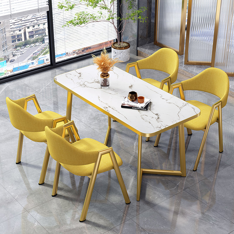 Glam Standard MDF Dining Table Rectangle Shape Dining Table for Kitchen Clearhalo ' dining_table' 'Dining Tables & Seating' 'Dining Tables' 'furn' 'furn_dining_table' 'Furniture' 'furniture_dining_table' 'Kitchen & Dining Furniture' 'kitchen&dining_furn' 'kitchen' 'kitchen_dining_table' 4316902