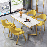 Glam Standard MDF Dining Table Rectangle Shape Dining Table for Kitchen Clearhalo ' dining_table' 'Dining Tables & Seating' 'Dining Tables' 'furn' 'furn_dining_table' 'Furniture' 'furniture_dining_table' 'Kitchen & Dining Furniture' 'kitchen&dining_furn' 'kitchen' 'kitchen_dining_table' 4316902