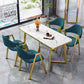 Glam Standard MDF Dining Table Rectangle Shape Dining Table for Kitchen Clearhalo ' dining_table' 'Dining Tables & Seating' 'Dining Tables' 'furn' 'furn_dining_table' 'Furniture' 'furniture_dining_table' 'Kitchen & Dining Furniture' 'kitchen&dining_furn' 'kitchen' 'kitchen_dining_table' 4316903