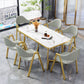 Glam Standard MDF Dining Table Rectangle Shape Dining Table for Kitchen Clearhalo ' dining_table' 'Dining Tables & Seating' 'Dining Tables' 'furn' 'furn_dining_table' 'Furniture' 'furniture_dining_table' 'Kitchen & Dining Furniture' 'kitchen&dining_furn' 'kitchen' 'kitchen_dining_table' 4316904