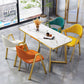 Glam Standard MDF Dining Table Rectangle Shape Dining Table for Kitchen Clearhalo ' dining_table' 'Dining Tables & Seating' 'Dining Tables' 'furn' 'furn_dining_table' 'Furniture' 'furniture_dining_table' 'Kitchen & Dining Furniture' 'kitchen&dining_furn' 'kitchen' 'kitchen_dining_table' 4316906