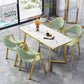 Glam Standard MDF Dining Table Rectangle Shape Dining Table for Kitchen Clearhalo ' dining_table' 'Dining Tables & Seating' 'Dining Tables' 'furn' 'furn_dining_table' 'Furniture' 'furniture_dining_table' 'Kitchen & Dining Furniture' 'kitchen&dining_furn' 'kitchen' 'kitchen_dining_table' 4316907