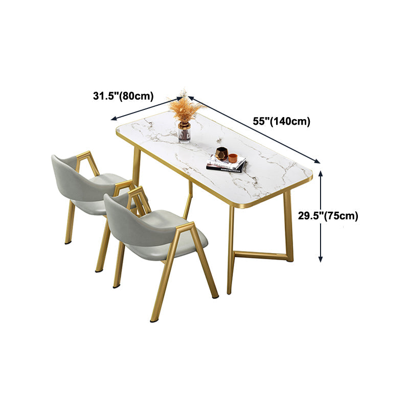 Glam Standard MDF Dining Table Rectangle Shape Dining Table for Kitchen Clearhalo ' dining_table' 'Dining Tables & Seating' 'Dining Tables' 'furn' 'furn_dining_table' 'Furniture' 'furniture_dining_table' 'Kitchen & Dining Furniture' 'kitchen&dining_furn' 'kitchen' 'kitchen_dining_table' 4316909