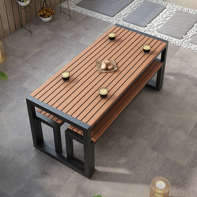 Industrial Brown Wood Dining Table Rectangle Shape Standard Dining Table for Kitchen Clearhalo ' dining_table' 'Dining Tables & Seating' 'Dining Tables' 'furn' 'furn_dining_table' 'Furniture' 'furniture_dining_table' 'Kitchen & Dining Furniture' 'kitchen&dining_furn' 'kitchen' 'kitchen_dining_table' 4316957