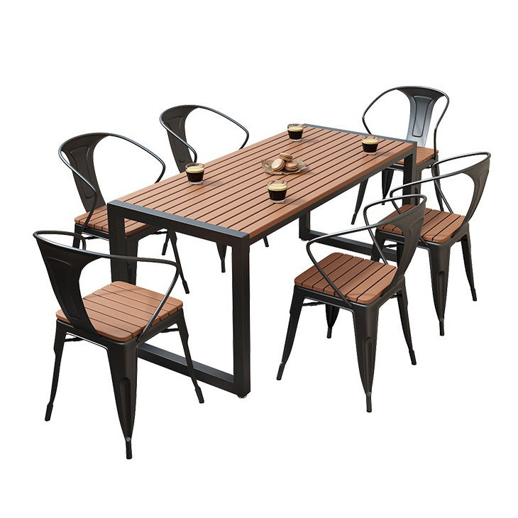 Industrial Brown Wood Dining Table Rectangle Shape Standard Dining Table for Kitchen Clearhalo ' dining_table' 'Dining Tables & Seating' 'Dining Tables' 'furn' 'furn_dining_table' 'Furniture' 'furniture_dining_table' 'Kitchen & Dining Furniture' 'kitchen&dining_furn' 'kitchen' 'kitchen_dining_table' 4316962