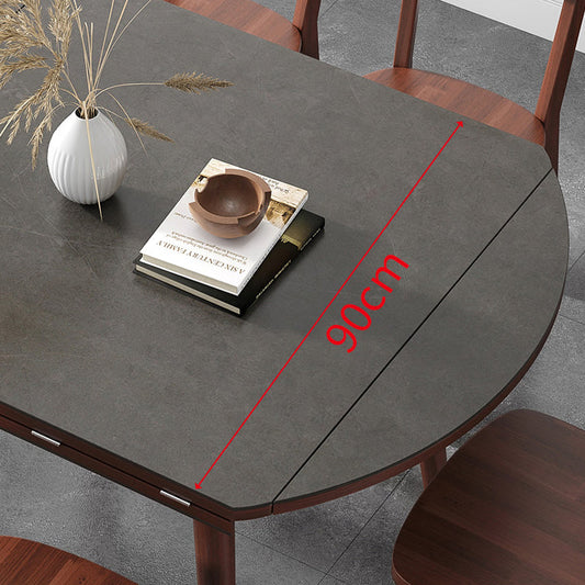 Industrial Style Dining Table Square Sintered Stone Dining Table with Wooden Base Clearhalo ' dining_table' 'Dining Tables & Seating' 'Dining Tables' 'furn' 'furn_dining_table' 'Furniture' 'furniture_dining_table' 'Kitchen & Dining Furniture' 'kitchen&dining_furn' 'kitchen' 'kitchen_dining_table' 4317063