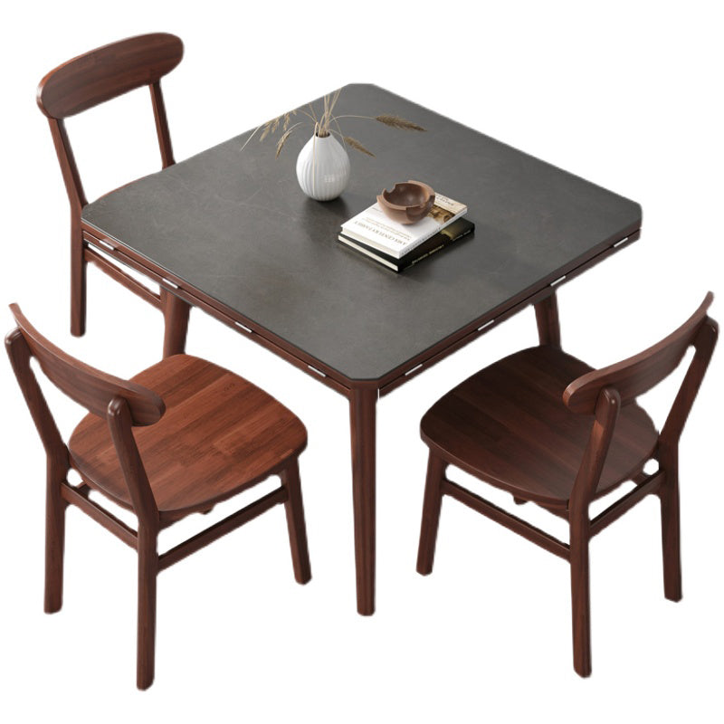 Industrial Style Dining Table Square Sintered Stone Dining Table with Wooden Base Clearhalo ' dining_table' 'Dining Tables & Seating' 'Dining Tables' 'furn' 'furn_dining_table' 'Furniture' 'furniture_dining_table' 'Kitchen & Dining Furniture' 'kitchen&dining_furn' 'kitchen' 'kitchen_dining_table' 4317067