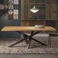 Rectangle Pine Wood Dining Table Industrial Table in Nature with Metal Pedestal Clearhalo ' dining_table' 'Dining Tables & Seating' 'Dining Tables' 'furn' 'furn_dining_table' 'Furniture' 'furniture_dining_table' 'Kitchen & Dining Furniture' 'kitchen&dining_furn' 'kitchen' 'kitchen_dining_table' 4317089