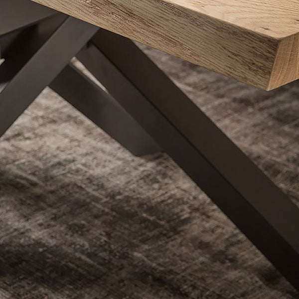 Rectangle Pine Wood Dining Table Industrial Table in Nature with Metal Pedestal Clearhalo ' dining_table' 'Dining Tables & Seating' 'Dining Tables' 'furn' 'furn_dining_table' 'Furniture' 'furniture_dining_table' 'Kitchen & Dining Furniture' 'kitchen&dining_furn' 'kitchen' 'kitchen_dining_table' 4317092