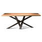Rectangle Pine Wood Dining Table Industrial Table in Nature with Metal Pedestal Black Without Chairs Clearhalo ' dining_table' 'Dining Tables & Seating' 'Dining Tables' 'furn' 'furn_dining_table' 'Furniture' 'furniture_dining_table' 'Kitchen & Dining Furniture' 'kitchen&dining_furn' 'kitchen' 'kitchen_dining_table' 4317093