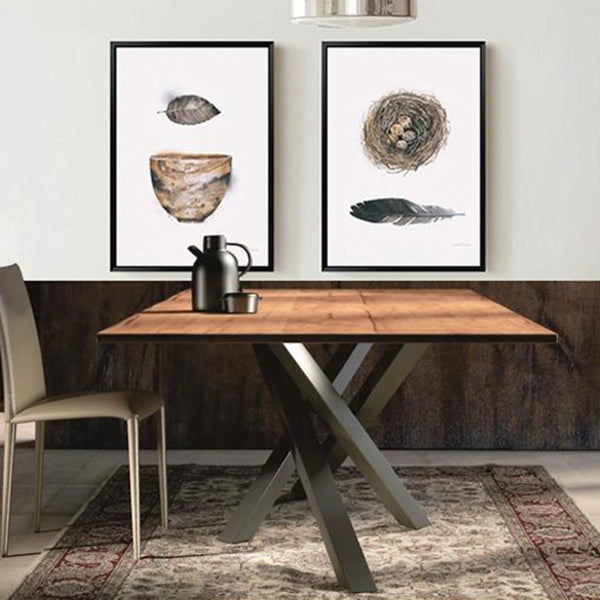 Rectangle Pine Wood Dining Table Industrial Table in Nature with Metal Pedestal Clearhalo ' dining_table' 'Dining Tables & Seating' 'Dining Tables' 'furn' 'furn_dining_table' 'Furniture' 'furniture_dining_table' 'Kitchen & Dining Furniture' 'kitchen&dining_furn' 'kitchen' 'kitchen_dining_table' 4317094