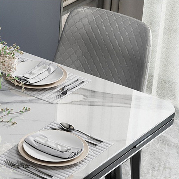 Industrial Style Dining Table Sintered Stone Drop-Leaf Table with 4 Legs Clearhalo ' dining_table' 'Dining Tables & Seating' 'Dining Tables' 'furn' 'furn_dining_table' 'Furniture' 'furniture_dining_table' 'Kitchen & Dining Furniture' 'kitchen&dining_furn' 'kitchen' 'kitchen_dining_table' 4317135