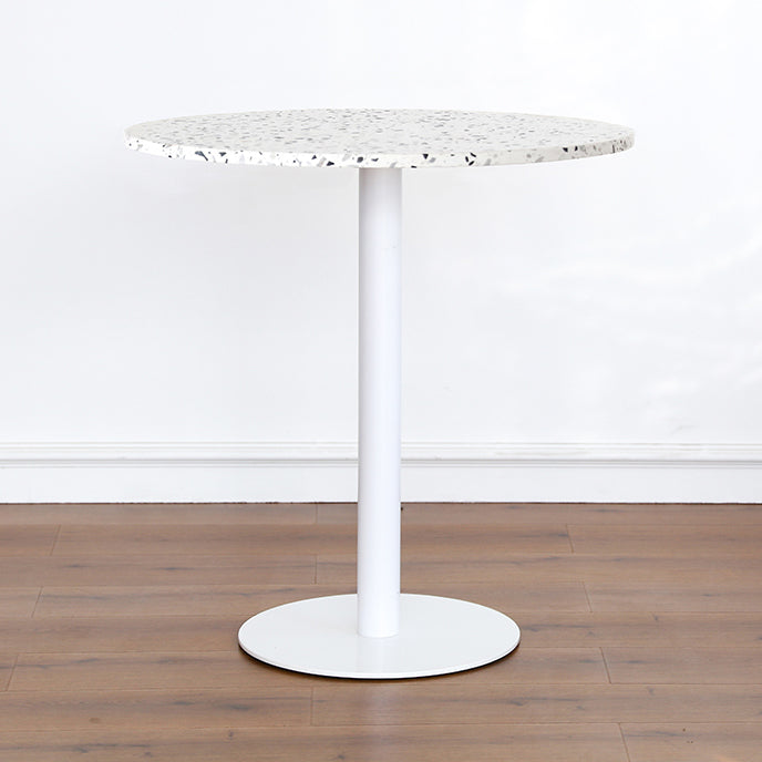 Industrial Style Dining Table Stone Pedestal Dining Site Table for Dining Room Round White 27.6"L x 27.6"W x 29.1"H Clearhalo ' dining_table' 'Dining Tables & Seating' 'Dining Tables' 'furn' 'furn_dining_table' 'Furniture' 'furniture_dining_table' 'Kitchen & Dining Furniture' 'kitchen&dining_furn' 'kitchen' 'kitchen_dining_table' 4317150