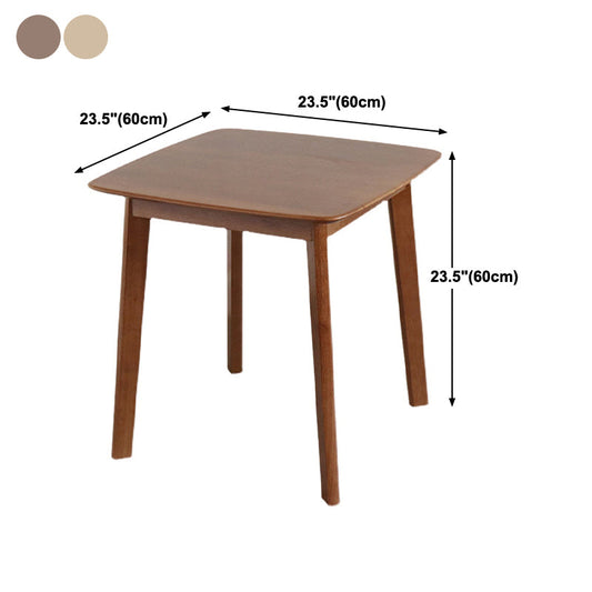 23.5" Rubberwood Solid Wood Dining Table Square 4 Legs Dining Table for Home Use Clearhalo ' dining_table' 'Dining Tables & Seating' 'Dining Tables' 'furn' 'furn_dining_table' 'Furniture' 'furniture_dining_table' 'Kitchen & Dining Furniture' 'kitchen&dining_furn' 'kitchen' 'kitchen_dining_table' 4317172