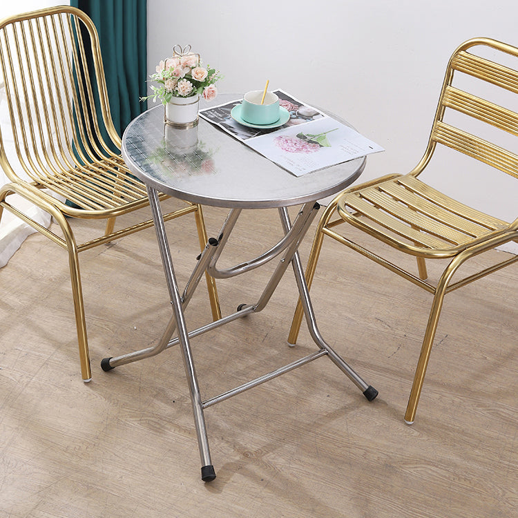 Industrial Style Dining Table Stainless Steel Dining Table for Home Use Clearhalo ' dining_table' 'Dining Tables & Seating' 'Dining Tables' 'furn' 'furn_dining_table' 'Furniture' 'furniture_dining_table' 'Kitchen & Dining Furniture' 'kitchen&dining_furn' 'kitchen' 'kitchen_dining_table' 4317251