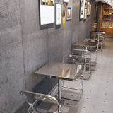 Industrial Style Dining Table Stainless Steel Dining Site Table for Home Clearhalo ' dining_table' 'Dining Tables & Seating' 'Dining Tables' 'furn' 'furn_dining_table' 'Furniture' 'furniture_dining_table' 'Kitchen & Dining Furniture' 'kitchen&dining_furn' 'kitchen' 'kitchen_dining_table' 4317274