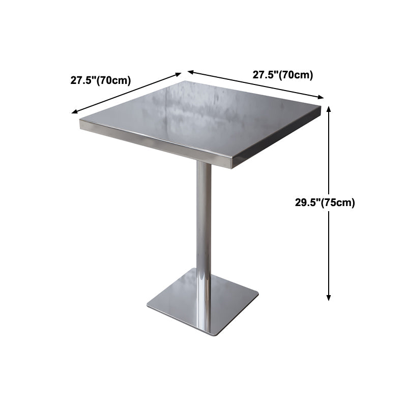 Industrial Style Dining Table Stainless Steel Dining Site Table for Home Clearhalo ' dining_table' 'Dining Tables & Seating' 'Dining Tables' 'furn' 'furn_dining_table' 'Furniture' 'furniture_dining_table' 'Kitchen & Dining Furniture' 'kitchen&dining_furn' 'kitchen' 'kitchen_dining_table' 4317279