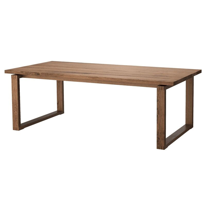 Rectangle Wood Dining Table Modern Pine Table in Brown with Double Pedestal Without Chairs Clearhalo ' dining_table' 'Dining Tables & Seating' 'Dining Tables' 'furn' 'furn_dining_table' 'Furniture' 'furniture_dining_table' 'Kitchen & Dining Furniture' 'kitchen&dining_furn' 'kitchen' 'kitchen_dining_table' 4317307
