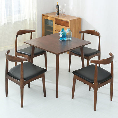 Industrial Style Dining Table Square Solid Wood Dining Table with 4 Legs Walnut Without Chairs Clearhalo ' dining_table' 'Dining Tables & Seating' 'Dining Tables' 'furn' 'furn_dining_table' 'Furniture' 'furniture_dining_table' 'Kitchen & Dining Furniture' 'kitchen&dining_furn' 'kitchen' 'kitchen_dining_table' 4317320