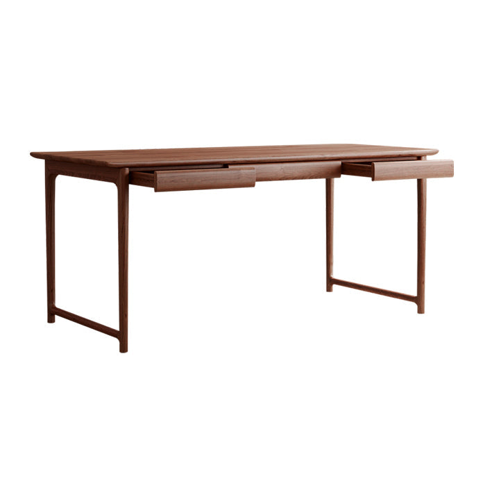 Industrial Ash Wood Dining Table Brown Rectangle Table with Double Pedestal Without Chairs Clearhalo ' dining_table' 'Dining Tables & Seating' 'Dining Tables' 'furn' 'furn_dining_table' 'Furniture' 'furniture_dining_table' 'Kitchen & Dining Furniture' 'kitchen&dining_furn' 'kitchen' 'kitchen_dining_table' 4317414
