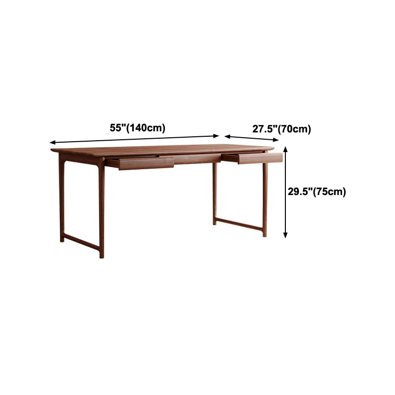 Industrial Ash Wood Dining Table Brown Rectangle Table with Double Pedestal Clearhalo ' dining_table' 'Dining Tables & Seating' 'Dining Tables' 'furn' 'furn_dining_table' 'Furniture' 'furniture_dining_table' 'Kitchen & Dining Furniture' 'kitchen&dining_furn' 'kitchen' 'kitchen_dining_table' 4317416