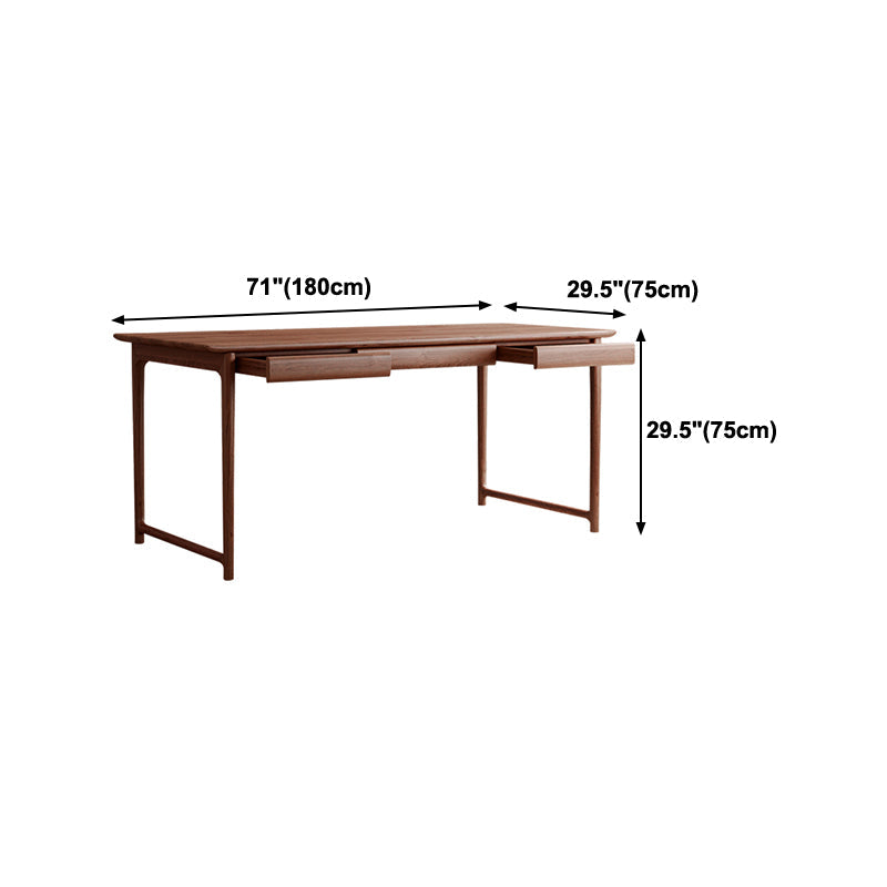 Industrial Ash Wood Dining Table Brown Rectangle Table with Double Pedestal Clearhalo ' dining_table' 'Dining Tables & Seating' 'Dining Tables' 'furn' 'furn_dining_table' 'Furniture' 'furniture_dining_table' 'Kitchen & Dining Furniture' 'kitchen&dining_furn' 'kitchen' 'kitchen_dining_table' 4317418