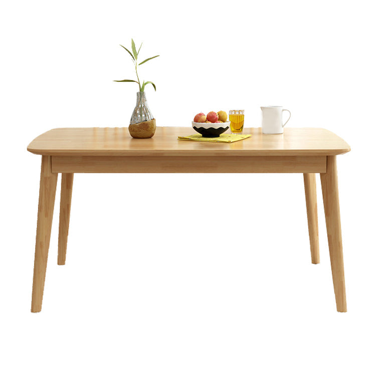 Industrial Rubber Wood Dining Table Rectangle Kitchen Table with 4 Legs Natural Without Chairs Clearhalo ' dining_table' 'Dining Tables & Seating' 'Dining Tables' 'furn' 'furn_dining_table' 'Furniture' 'furniture_dining_table' 'Kitchen & Dining Furniture' 'kitchen&dining_furn' 'kitchen' 'kitchen_dining_table' 4317428